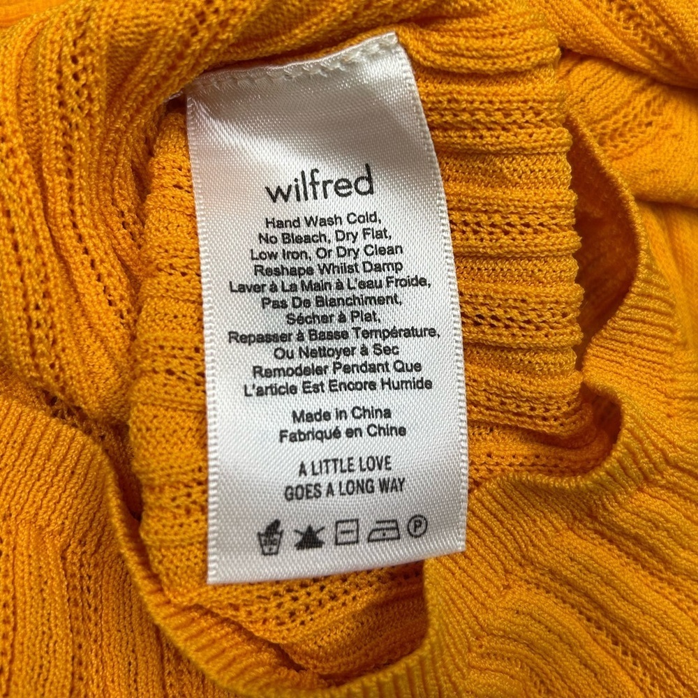 Aritzia Wilfred Ribbed Polo Top S Split Neck Closet Staple Stretchy Urban Chic - Picture 8 of 10
